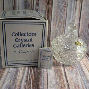 FAIRFIELD CRYSTAL GALLERIES LEAD CRYSTAL COVERED DISH IN ORIGINAL BOX